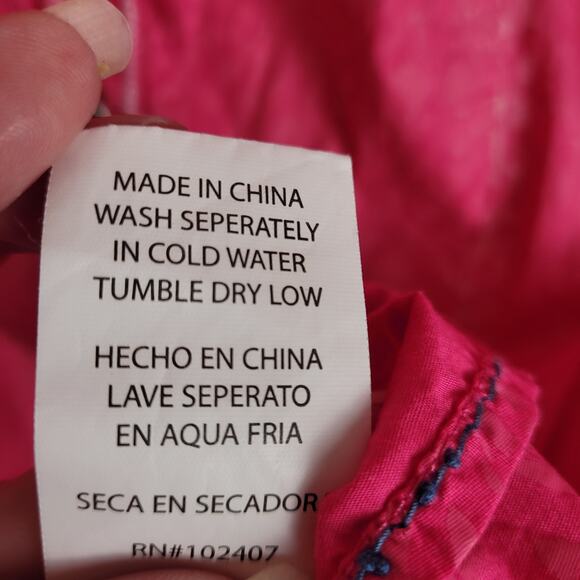 Roar pink embroidered sequined satin trim button up western shirt Large Cowgirl - Picture 10 of 10